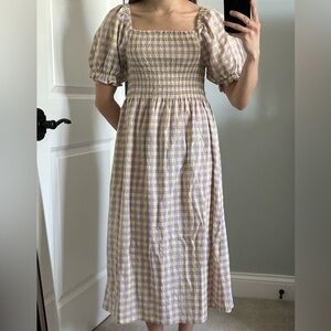 Kling Purple and Yellow Gingham Dress